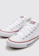 CONVERSE CHUCK TAYLOR LOW CANVAS SNEAKERS - SIZE: MEN 5.5 WOMEN 7.5 - WHITE - Like New