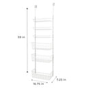 SMART DESIGN OVER THE DOOR PANTRY ORGANIZER RACK 6 ADJUSTABLE SHELVES WHITE - Like New