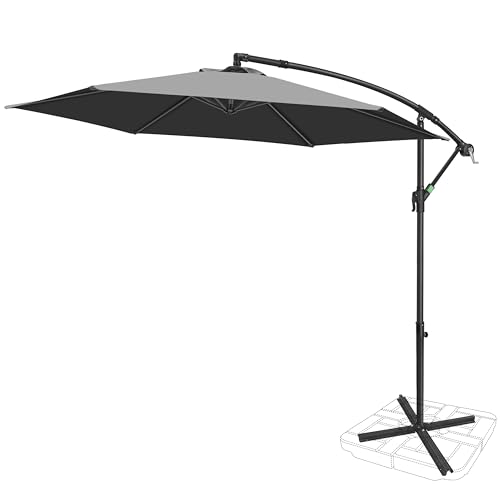 FRUITEAM 10FT PATIO OFFSET CANTILEVER UMBRELLA CRANK - GRAY - Like New