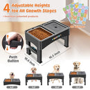 DECFLOW 3-IN-1 ELEVATED DOG BOWLS WITH 4 HEIGHT ADJUSTABLE RAISED STAND - BLACK - Like New