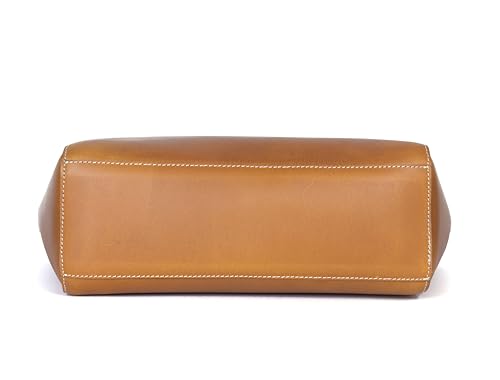 AARON LEATHER GOODS CLASSIC LEATHER TOTE SHOPPER BAG - TAN - Like New