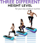 YES4ALL ADJUSTABLE WORKOUT AEROBIC EXERCISE PLATFORM SIZE 4 RISERS - TEAL/PURPLE - Like New