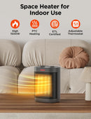 Chikit 1500W Electric Heaters for Indoor Use, Small 900W/1500W PTC-SH009 - Gray - Like New