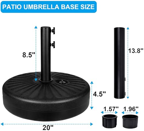 Simple Deluxe 20" Round Heavy Duty Patio Umbrella Base, 2 Pack - Black - Like New