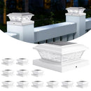 BRIGHTEVER 4X4 POST SOLAR LIGHTS SOLAR POST CAP LIGHTS WHITE 12-PACK WHITE - Like New