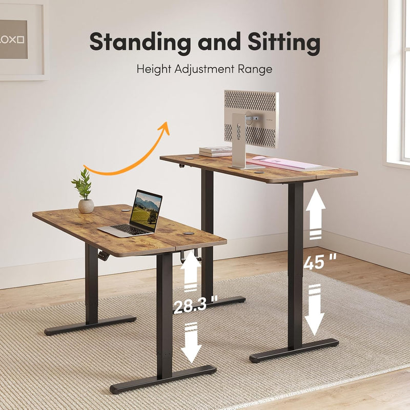 SHENZHEN ELECTRIC STANDING DESK HEIGHT ADJUSTABLE 40 X 24 SIT - VINTAGE BROWN - Like New