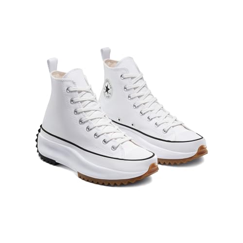 166799C CONVERSE RUN STAR HIKE HIGH TOP SHOES, SIZE 9M/10.5W, WHITE/BLACK/GUM Like New