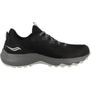 SAUCONY MENS AURA TRAINERS IN BLACK MESH - SIZE 10.5 - BLACK/GRAVEL Like New