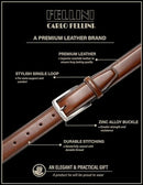 B.U-30-32 CARLO FELLINI MEN'S DRESS BELT HAND MADE 100% COW LEATHER BURNT UMBER - Like New