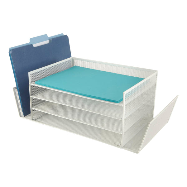 OFFICE DEPOT® BRAND MESH 4-SHELF 2-SIDED DESK SORTER 4962559 - - Scratch & Dent