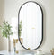 XRAMFY 17IN. W X 30IN. H OVAL CLASSIC ALUMINUM ALLOY FRAMED WALL MIRROR - BLACK - Like New