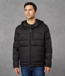 532SP839-001 COLE HAAN MEN'S HOODED NYLON PUFFER JACKET - MEN M - BLACK - Brand New