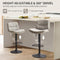 FIRAVOE SET OF 3 DOUBLE-LAYER UPHOLSTERED SWIVEL BAR STOOLS - GRAY - Like New