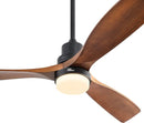 Sofucor 52" Ceiling Fan Lights 3 Solid Wood Blades - Matte Black/Walnut Like New