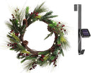 Red Co. 22” Light-Up Christmas Wreath with Pinecones Evergreens B08L5KMB3B - Brand New