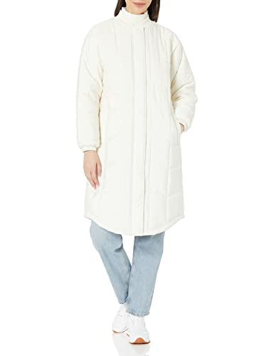 AMAZON ESSENTIALS WOMEN'S OVERSIZED QUILTED COAT - SIZE L - EGGSHELL WHITE - Brand New