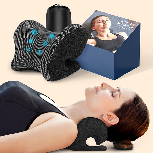 ZAMAT Neck and Shoulder Pillow Relaxer with Magnetic Therapy Pillowcase - BLACK Like New