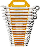 GEARWRENCH 16 PIECE RATCHETING COMBINATION WRENCH SET, METRIC, 9416 - SILVER - Brand New