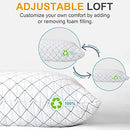 Allo Memory Foam Pillow Hypoallergenic Washable Zip Cover B084QFD4TQ 2 Pack King - Brand New