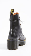 Dr. Martens Women's Leona Leather Heeled Boots Vintage Smooth Black Size 10 - Like New