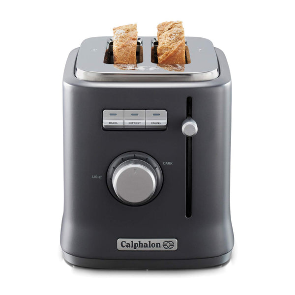 CALPHALON 2-SLICE TOASTER, PRECISION CONTROL 6 SHADE SETTINGS, STAINLESS STEEL Like New