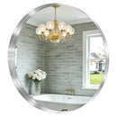 KAASUNES 32" Contemporary Brushed Silver Wall Mounted Round Mirror B089M5JYW4 - Brand New
