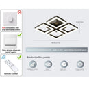 GEADI Led Ceiling Light, Modern 4-Square Ceiling Lamp 52W Dimmable Flush Mount - Like New