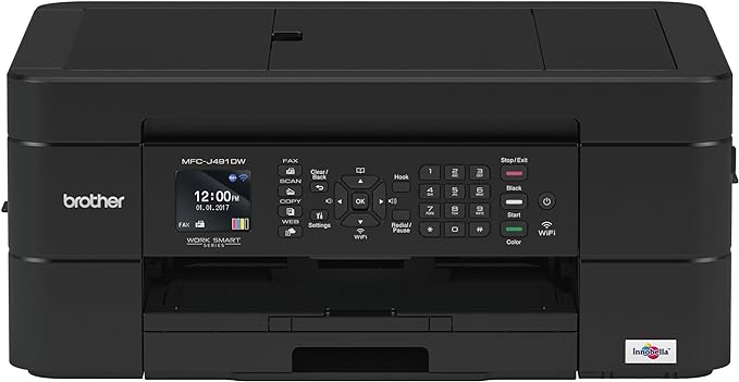 Brother Wireless All-in-One Inkjet Printer Multi-function MFC-J491DW - Black - Like New