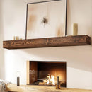 60" FIREPLACE MANTEL 5" THICK HANDMADE HOLLOW SOLID WOOD WALL LONG - BROWN - Like New