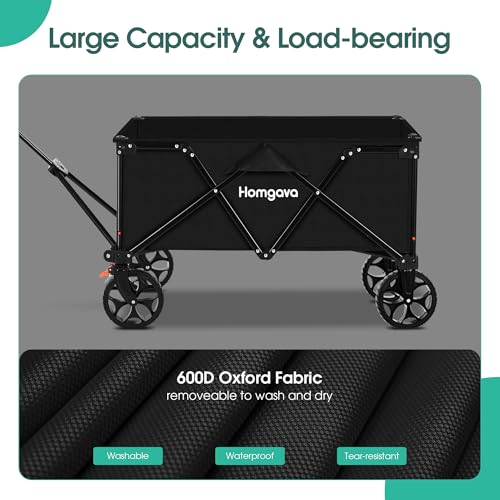 HOMGAVA COLLAPSIBLE FOLDING WAGON - BLACK - Like New