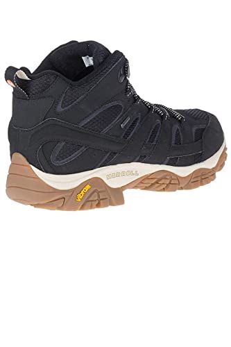 MERRELL MEN'S MOAB 2 MID GTX HIKING BOOT, SIZE 10.5, BLACK/GUM - Like New