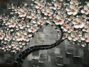 Tyed Art-24x48inch Flowers Contemporary Art Oil Painting Abstract White Flowers - Brand New
