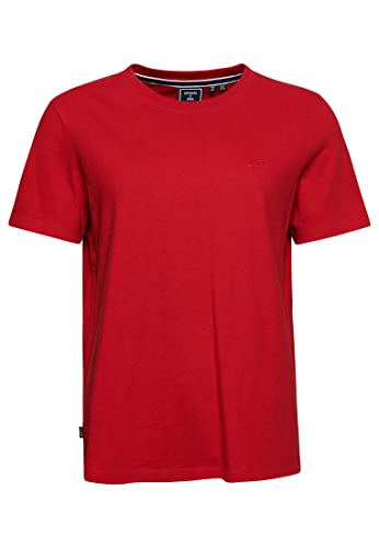 SUPERDRY WOMENS ORGANIC COTTON LOGO EMBROIDERED T-SHIRT,PAPAYA RED MARL - SIZE 8 New