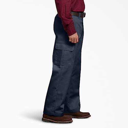 DICKIES MENS RELAXED FIT CARGO WORK PANT MEN DARK NAVY 36 X 32 - Brand New