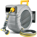 GLAHODEN RETRACTABLE GARDEN HOSE REEL 1/2IN X 130FT NW-J45S - GRAY/YELLOW - Like New