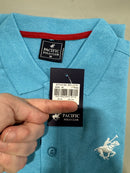 PACIFIC POLO CLUB SHORT SLEEVES POLO - SIZE: MEN M - CYAN - Like New