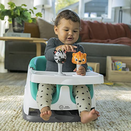 Baby Einstein DINE & DISCOVER MULTI-USE BOOSTER SEAT - White/Turquoise - Like New