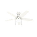 HUNTER BARDOT CEILING FAN MODERN 5 BLADES 44 INCH FRESH WHITE - WHITE - Like New