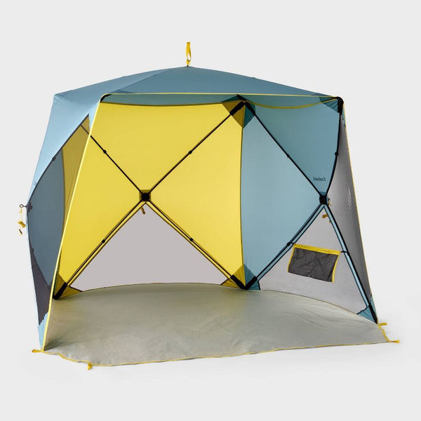 EMBARK BEACH SHELTER YELLOW - 4 HUB SHELTER - LIGHT TEAL/YELLOW - Like New