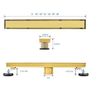SaniteModar Linear Shower Drain 24" 2in1 Tile Insert, Flat, LSD-T-24IN - Gold - Like New