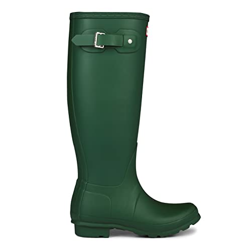 WTT1000RMA HUNTER WOMENS ORIGINAL TALL WELLINGTONS RAIN BOOT SIZE 5 GREEN - Like New