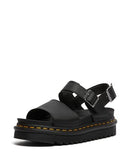 24233001 Dr. Martens Women Voss Ankle Strap Sandal, Black Hydro Leather, Size 7 Like New