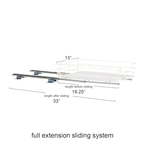 HOUSEHOLD ESSENTIALS Glidez Pull-Out/Slide-Out, 1-TIER DESIGN, 1215-1 - White Like New