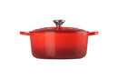 LE CREUSET SIGNATURE ENAMELED CAST IRON ROUND DUTCH OVEN, 5.5 QT, CERISE - Like New
