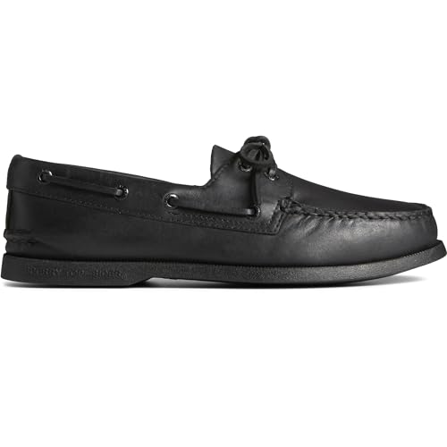 SPERRY MEN'S AUTHENTIC ORIGINAL 2-EYE BOAT SHOE - BLACK - SIZE 8.5 - Like New