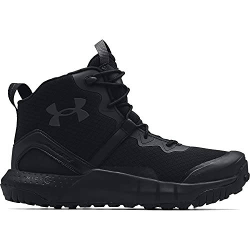 3023747 UNDER ARMOUR MEN'S MICRO G VALSETZ ZIP MID BOOTS BLACK/GRAY SIZE 10.5 Like New