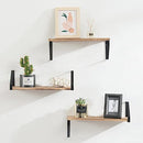 TFER FLOATING WALL SHELVES FOR BEDROOM/BATHROOM, SET OF 3 - NATURAL WOOD COLOR Like New