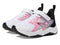 NEW BALANCE UNISEX-CHILD RAVE RUN V2 BUNGEE LACE WHITE/REAL PINK/BLACK -SIZE 5.5 Like New