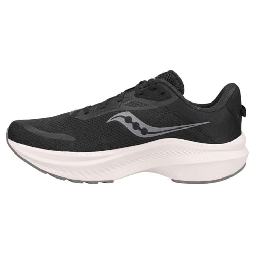 S20826 SAUCONY AXON 3 MEN'S SHOES, SIZE 8, BLACK/WHITE Like New