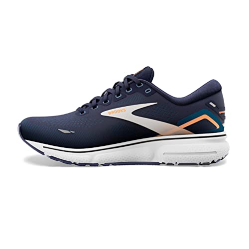 1103932E439 BROOKS MEN'S GHOST 15 RUNNING PEACOAT/BLUE/ORANGE POP SIZE 9 WIDE - Like New